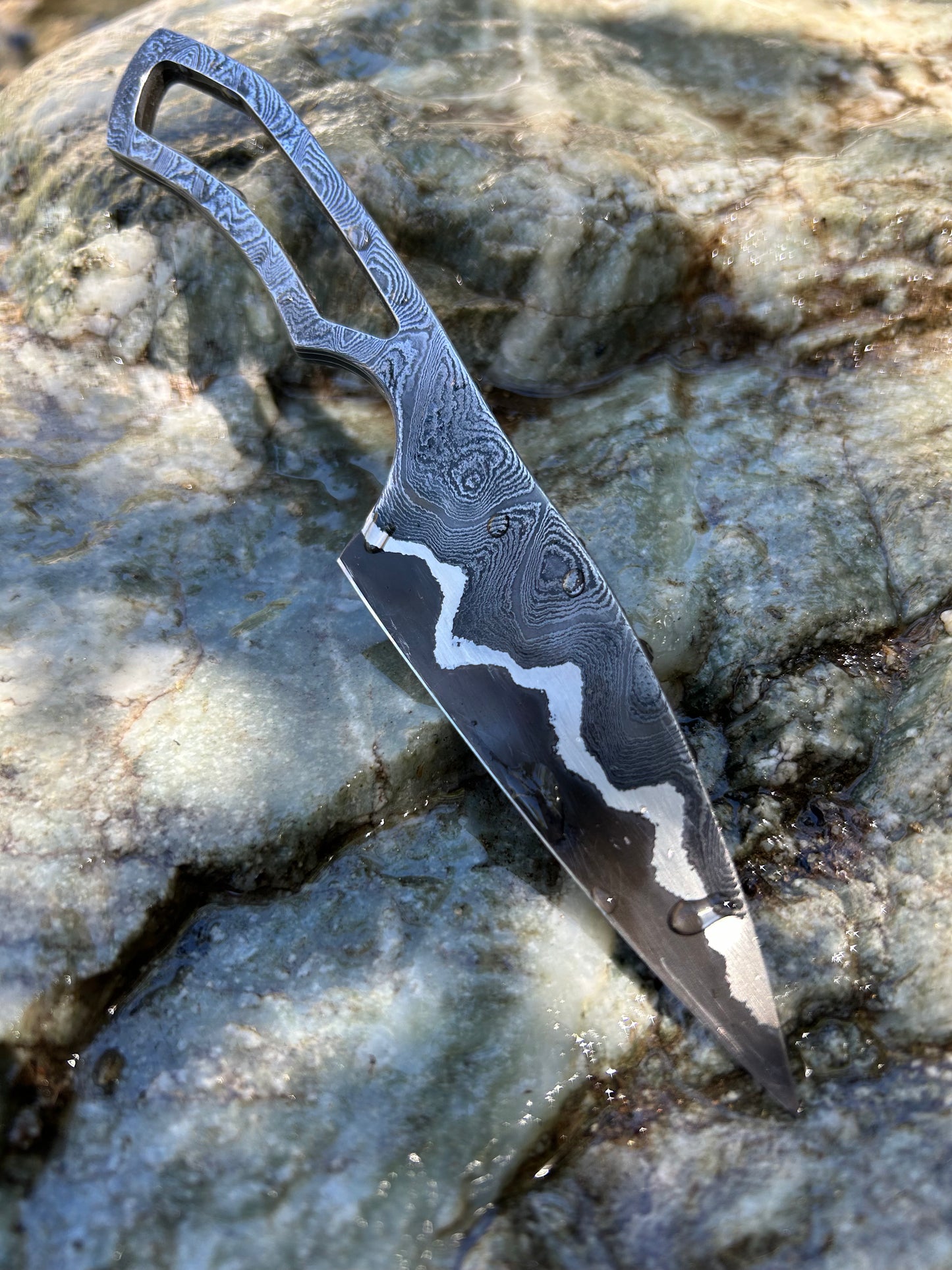 Custom Damascus Abajo Blue