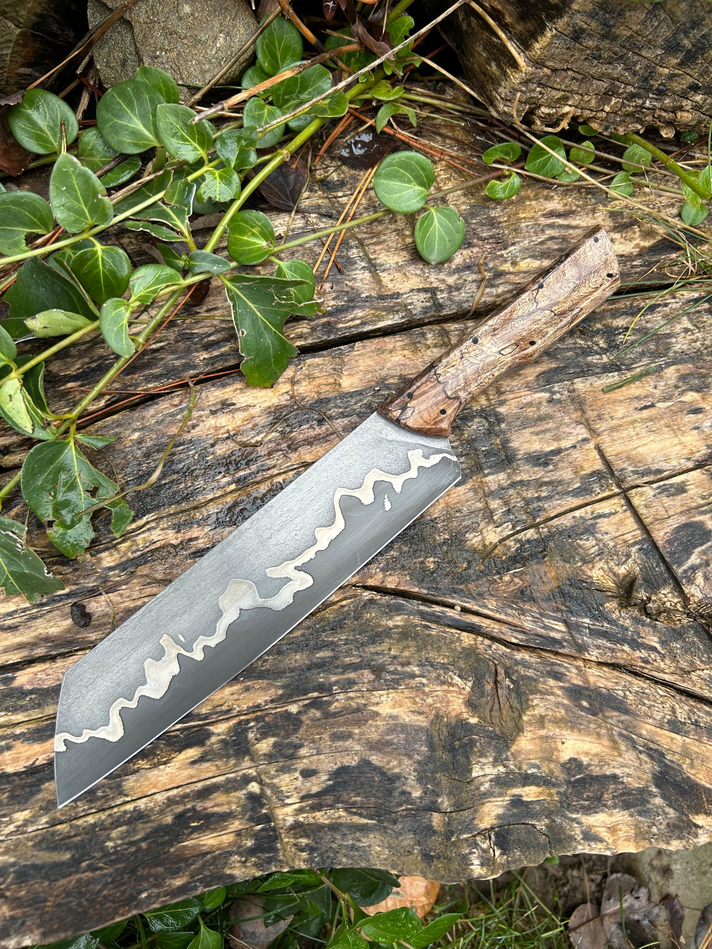 Custom Damascus Santoku