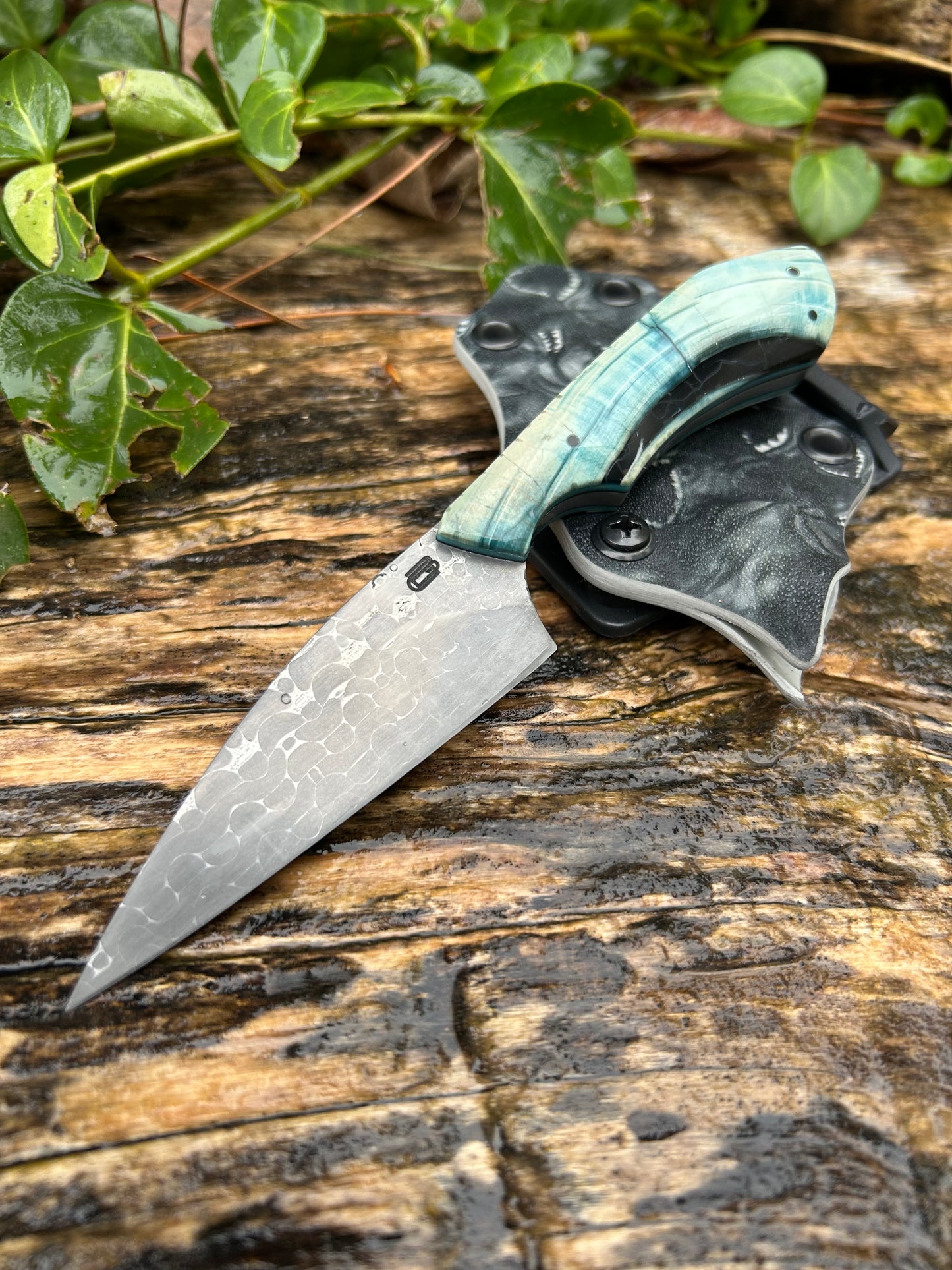 Custom Damascus Abajo Blue